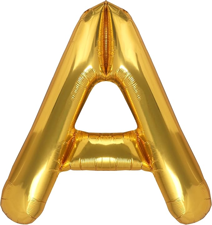 40 Inch Giant Gold Letter A Balloons Birthday Party Decorations Mylar Foil Big Alphabet Helium Balloon