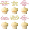Gyufise 30Pcs Happy Retirement Cupcake Toppers Officially Retired Cake Toppers No Work Zone Adventure Begins Cupcake Picks for Retirement Theme Farewell Birthday Party Decorations Supplies Pink Gold