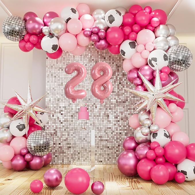 TONIFUL Balloons 16 Inch Light Pink 0-9 Number Mylar Foil Balloons 10 Pcs Custom Digital Balloons for 2026 New Year Eve Birthday Party Engagement Graduations Anniversary Baby Shower