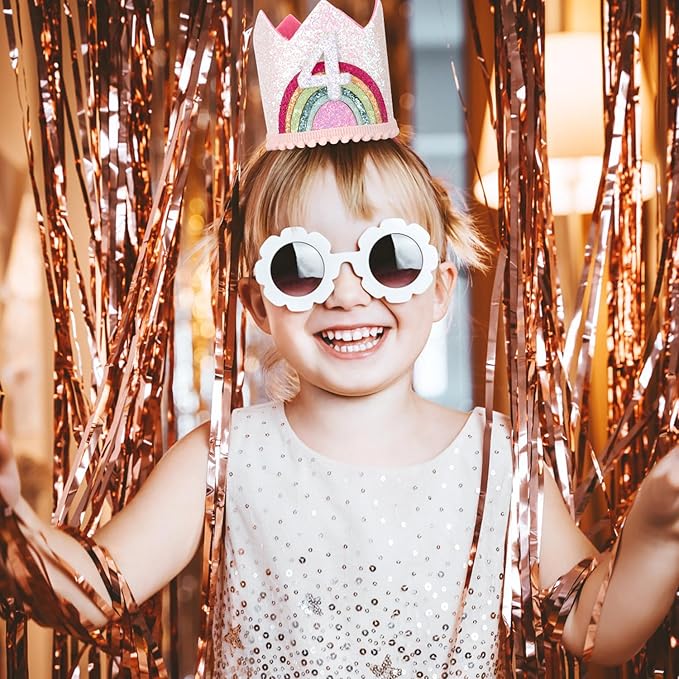 4 Year Old Girl Birthday Gifts 4th Birthday Decorations Four Year Old Girl Rainbow Birthday Hat Birthday Headband Princess Tiara Birthday Crown Birthday Accessories for Party Photo Props