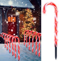 Joiedomi 12 Pcs Christmas Candy Cane Pathway Markers Lights, 17” Stakes Lights with Red, Waterproof Outdoor Decorations for Holiday Xmas Indoor,Yard, Walkway, Lawn, Garden Decor