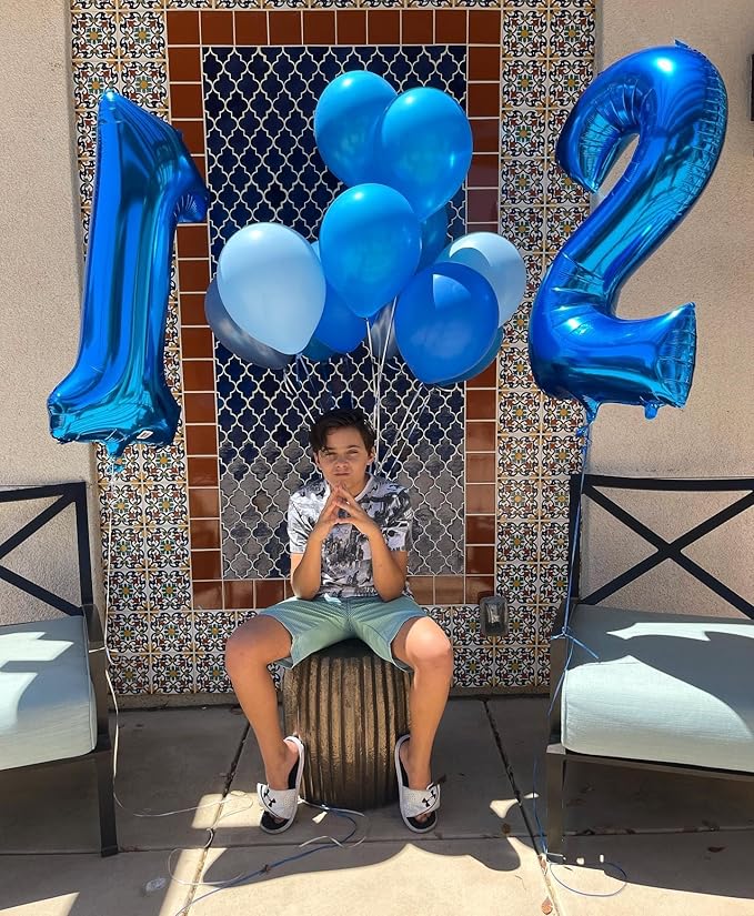 Balloon Numbers 40 Inch 5 Ballon for 5th Birthday Decorations, 15 25 35 50 Big Dark Blue Number Balloons for Wedding Photo Shoot Party Decor