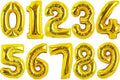 TONIFUL 16 Inch Number Gold 0-9 Mylar Foil Balloons 10 Pcs Custom digitalal Balloons for 2026 New Year Eve Birthday Party Engagement Graduations Anniversary Baby Shower