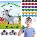 NEBURORA Pin The Tail on The Donkey, Party Game with 30 Pcs Tails for Kids Birthday Party Carnival Circus Christmas Party Supplies