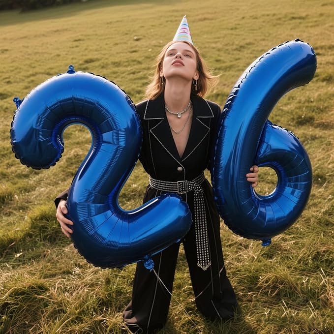 40 Inch Giant Navy Blue Number 2nd Birthday Decorations Balloon Numbers 12th 20th 21st Birthday, Baby Shower, Photo Backdrop Props Graduation Party Decor