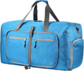 Dimayar Travel Duffle Bag for Men Women - Foldable Duffel Bag with Shoes Compartment - Overnight Bags Waterproof & Tear Resistant(85L,Light Blue)