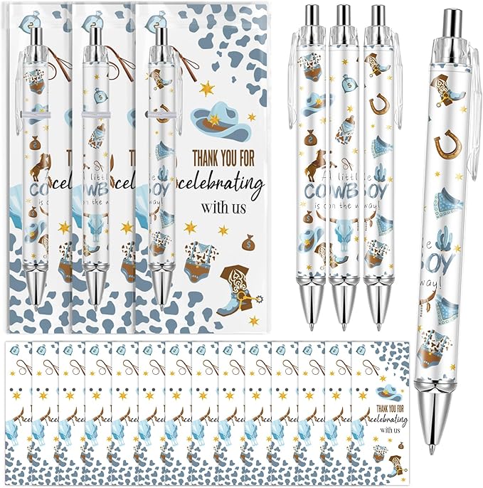 50 Sets Pen Favors Gifts for Guests Includes 50 Rolling Paper Ballpoint Pens and 50 Greeting Thank You Bookmarks Party Favors