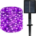 Solar String Lights Outdoor Waterproof 33ft 100LED 8 Modes Twinkle Lights Solar Fairy Lights for Patio, Garden Yard Party Wedding Tree Christmas Halloween Decoration, Purple