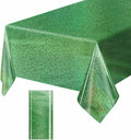 1 Pack Green Iridescent Plastic Tablecloth Disposable 54 × 108 Inch Glitter Holographic Foil Table Cloth Plastic Laser Rectangle Table Cover for Birthday Wedding Disco Party