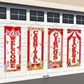 Panelee 4 Pcs Carnival Circus Party Decorations Welcome Carnival Circus Tickets Porch Banner Hanging Backdrop for Halloween Birthday Baby Shower Door Wall Indoor Outdoor Decor