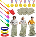Potato Sack Race Bags Outdoor Games Potato Sack Race Bags 3 Legged Race Bands for Easter Activity Medals Straps Wooden Spoon Hunt Party Supplies