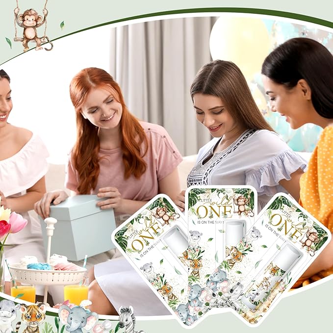 30 Pack Safari Baby Shower Games Prizes Party Gifts Bulk Lip Balms Favors for Winners Adults Guests Gender Reveal Favors Decorations Green Baby Shower Souvenirs Gift Bags Stuffers