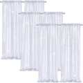 B-COOL 6 Panels Sequin Backdrop Curtains 2ftx8ft Laser Silver Sparkly Backdrop Fabric for Party Birthday Ceremony Stage Backgroumd Decorations