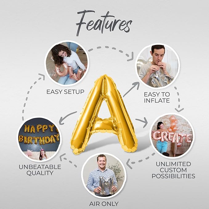 Letter Balloons - HAPPY RETIREMENT 16" Inch Alphabet Letters Foil Mylar Balloon Retirement Party Balloon Banner (Gold)