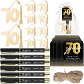 Spakon 25 Set 70th Birthday Party Favor for Guest Anniversary Party Favor Golden Birthday Bookmark Thanks for Coming Pen with Tag Appreciation Gifts for Women Men Wedding New Year