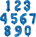 16 Inch Foil Mylar Number Balloons 0-9 for Party Decoration (Blue)