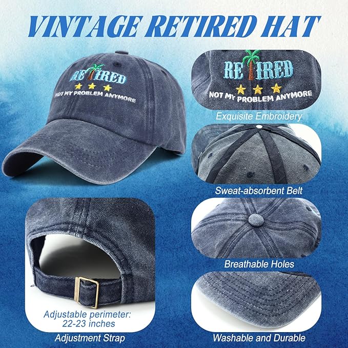 JaGely 3 Pcs Retirement Gifts for Men Retirement Party Accessories Retirement Sash Retirement Hat Retired Sunglasses for Men
