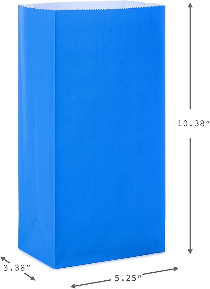 Hallmark Solid Color Party Favor and Wrapped Treat Bags (30 Ct., 5 Each of Blue, Red, Green, Yellow, Orange, Pink) for Birthdays, Baby Showers, Kids Crafts and Activities, May Day, Care Packages