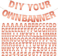 DIY Banner Kit with Letters Bright Rose Gold Customizable Birthday Banners Graduation Banner Custom Party Hanging Banners for Graduation Wedding Party Baby Shower Decoration (Bright Rose Gold)