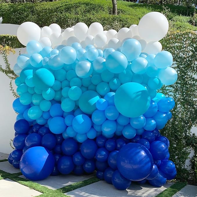Shark Balloon Arch Kit for Ocean Under the Sea Birthday Party Decorations 153Pcs Blue Balloon Garland Kit with Shark Foil Balloons for Kids Boys Shark Week Ocean Animals Theme Baby Shower Supplies