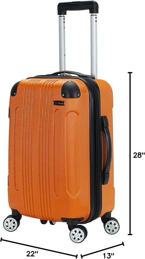 Rockland London Hardside 3 Piece Expandable Spinner Wheel Luggage Set, (20"/24"/28"), Orange