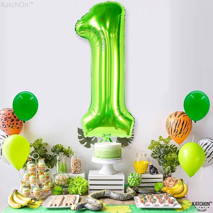 KatchOn, Light Green Number 1 Balloon - 40 Inch | Mylar Foil Balloon For 1st Happy Birthday Decorations | Green Number 1 Balloon For 1st Anniversary Decorations | Green Birthday Party Decoration