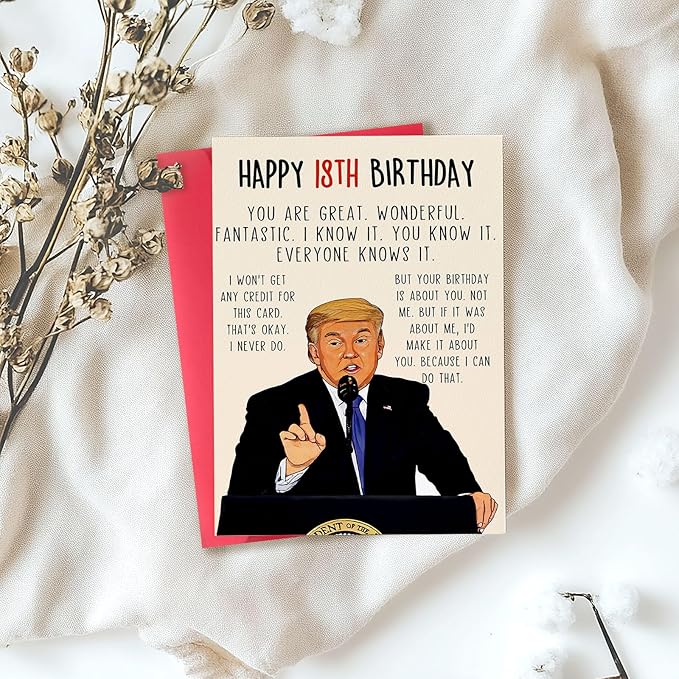 Funny 18th Birthday Card for Boys Girls, Unique 18 Year Old Birthday Gifts for Him Her, Humorous 18th Birthday Decorations for Son Daughter, Happy 18th Bday Gifts Cards