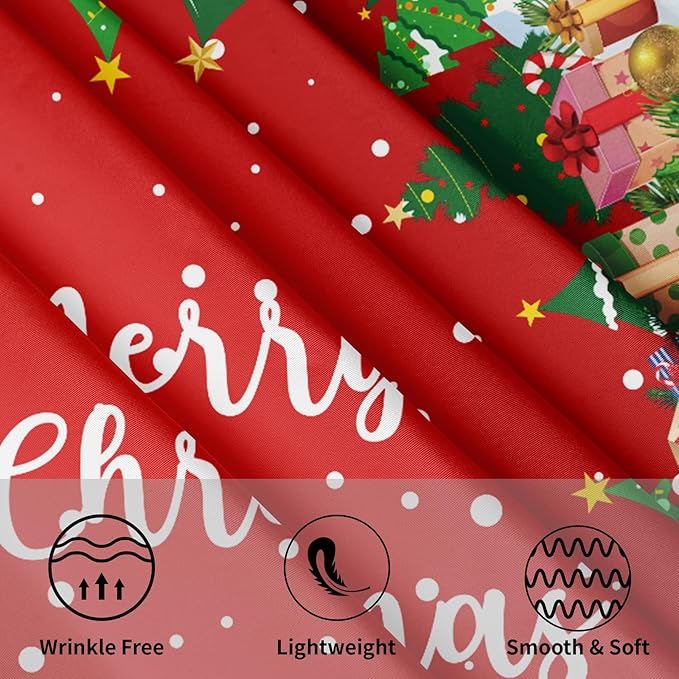 Red Merry Christmas Round Tablecloth 70 Inch Snowman Pattern Circle Table Cloth Winter Holiday Table Cover Washable Polyester Decorations for Home Kitchen Dinning Party