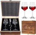 AW BRIDAL Engagement Gifts for Couples Wine Glasses Set, Fiance Fiancee Gifts for Women Bride to Be, Engaged Wine Glasses with Wine Stopper & Wood Keepsake Box, 2026 Wedding Gifts for Newlyweds