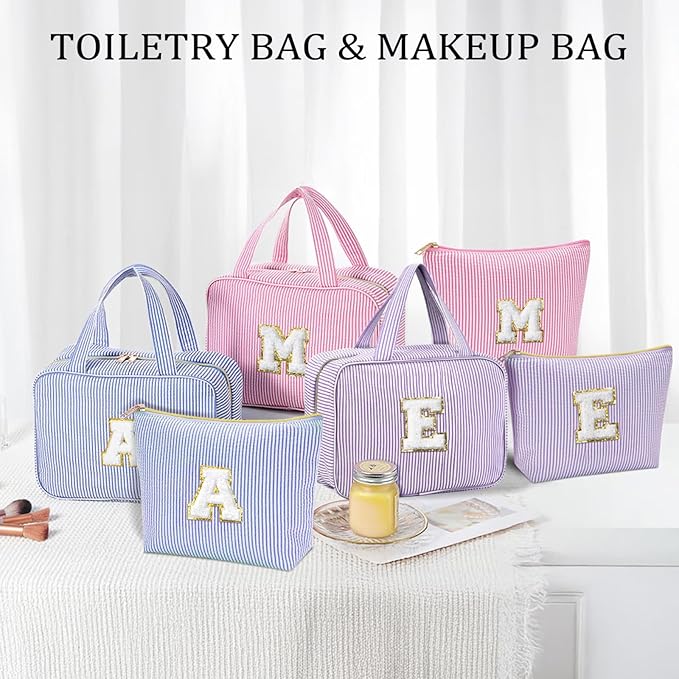 YOOLIFE Travel Toiletry Bag for Women - Hanging Toiletry Bag, Personalized Initial Toiletry Bags for Traveling Women, Portable Travel Toiletry Bag for Toiletries, Cosmetics - Letter H,Pink