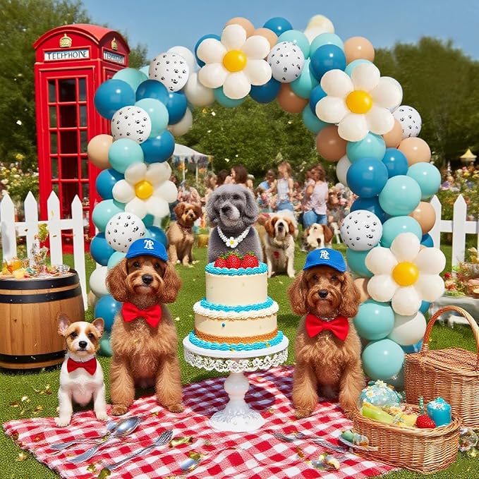 Daisy Balloon Garland Arch Kit,Latex Flower Theme Balloon Combination for Home Party Birthday Engagement Baby Shower Wedding Celebration (Blue)