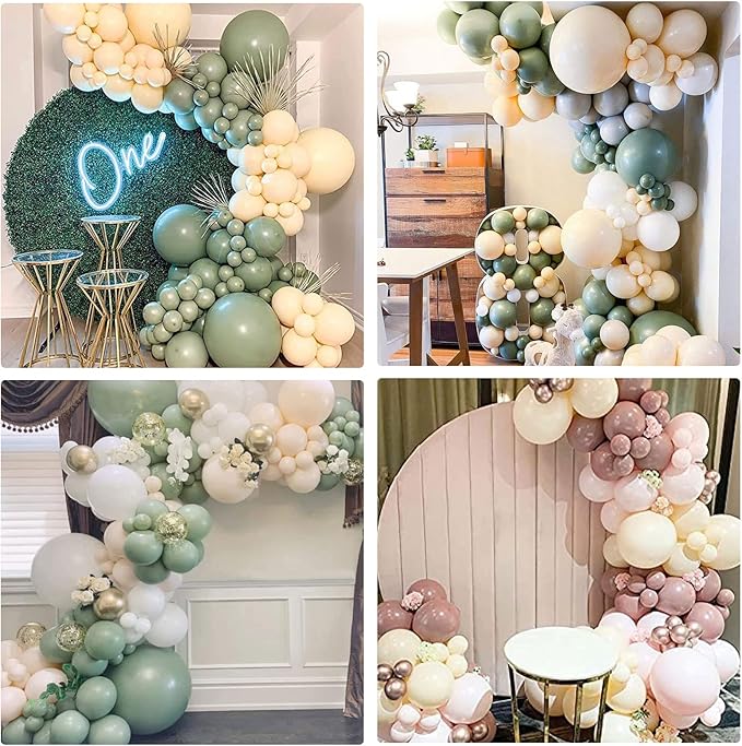 Ivory White Balloons Cream Latex Balloon 5 10 12 18inch Different Sizes 103pcs Beige Nude Neutral Balloons Kit for Kids Birthday Party Decoration Baby Shower Wedding Annversary