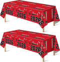 OHOME Graduation Decorations 2026 - Graduation Decorations Class of 2026 - Disposable Plastic Red Tablecloth for Class of 2026 Decorations Party Favors Supplies Backdrop,54" X 108",2 Pack