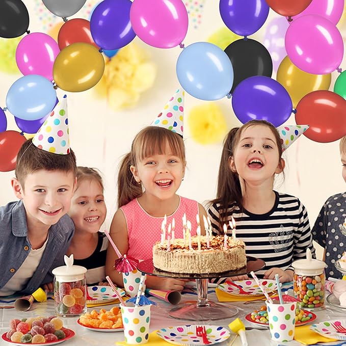 Link Balloons 12 Inch - 100 Pcs Quick Link Balloon Latex Linking Balloons Connected Linkable Balloon Birthday Wedding Party Decorations(Macaron Blue)