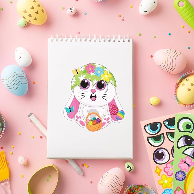 JOYIN 36 Sheet Easter Stickers Match Make a Face Stickers with Chick Bunny Sheep Egg Pattern, for Kids, Decorations for Water Bottle, Basket Stuffers,Classroom Prizes Easter Egg Hunt