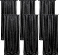 B-COOL Black Sequin Backdrop Curtain 6 Panels 2FTx8FT Shiny Curtain Drapes Glitter Background for Birthday New Years Holiday Party Satge Decorations