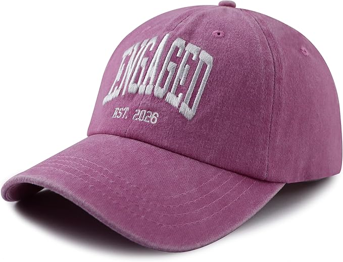 Engaged Est 2026 Hat for Women Men, Adjustable Embroidered Cotton Newlyweds Couples Baseball Cap