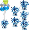 Aluminum Foil Balloon Weights for Parties (6 pcs) - 0.31lb (140g) Each - Premium Balloon Anchors for Birthday, Wedding, Dinner, Indoor & Outdoor Decorations（Light Blue 6pcs）