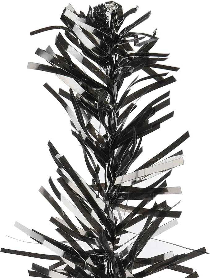 National Tree Company Tinsel Tree, Black, Halloween Collection, 24 in