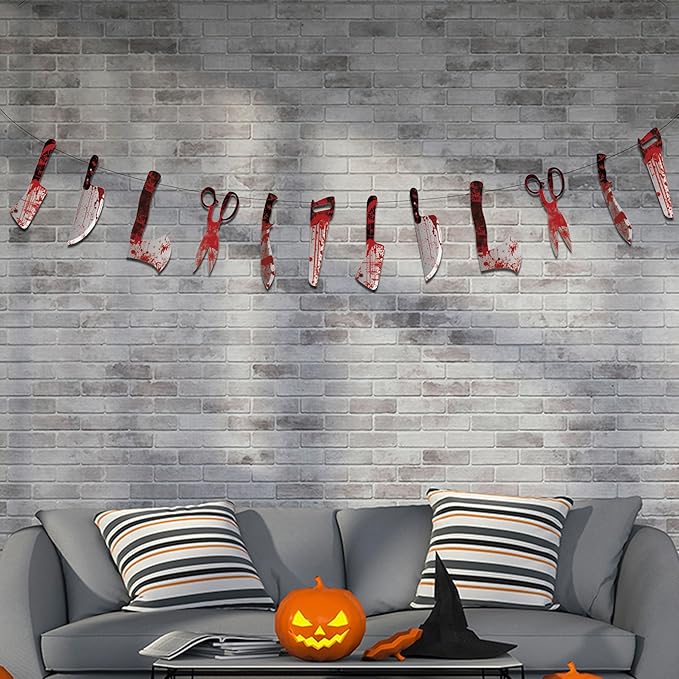 OHOME Halloween Party Decorations - 12 Pack Trunk or Treat Banner | Halloween Decorations for Indoor Outdoor Outside - Hanging Backdrop Garland Decor for Birthday Party Favors Supplies