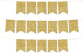 Andaz Press Hanging Pennant Banner with String, Faux Gold Glitter, 1-Set, 24 Pennants, Approx. 12-Feet Long