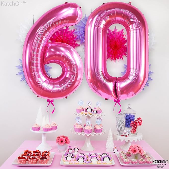 Giant Hot Pink 0 Balloon Numbers - 40 Inch | Pair 0 Digit To Other Numbers | Pink Zero for Birthday Party Supplies | Zero Balloon | Birthday Party Decorations
