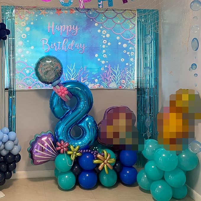 Blue Number 40 Birthday Balloons, 40 Inch Large Blue Foil Number 4 and 0 Balloons for Boys, 40th Birthday Balloons for 40 Year Old Men Birthday 40th Anniversary Party Decorations Supplies