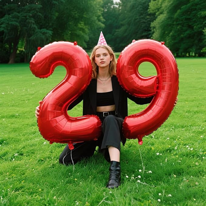 Red Number 9 Balloon 40 Inch Jumbo Mylar Foil Helium Balloon for 19 29 39 90 99 Birthday Party Decorations, Anniversary Supplies & Giant Number Displays Birthday Party Anniversary Supplie
