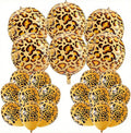 31PCS Cheetah Balloons Set with 6 Pcs 22 Inch Cheetah Print Aluminum Foil Balloons & 25 Pcs Leopard Spots Latex Balloon for Wildlife Animal Zoo Jungle Safari Themed Birthday Party Decoration