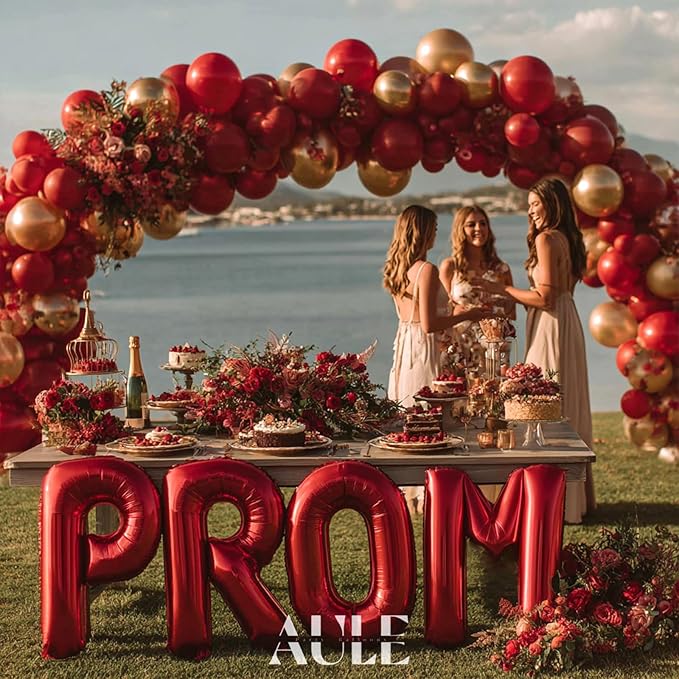 AULE red Letter Balloons P 40Inch Large Giant big Foil Mylar red P Balloon for Birthday Aniversary Party Decorations