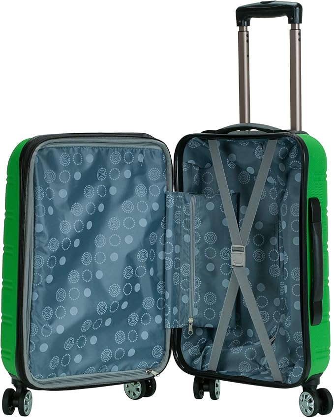 Rockland Melbourne Hardside Expandable Spinner Wheel Luggage, Carry-On 20", Green