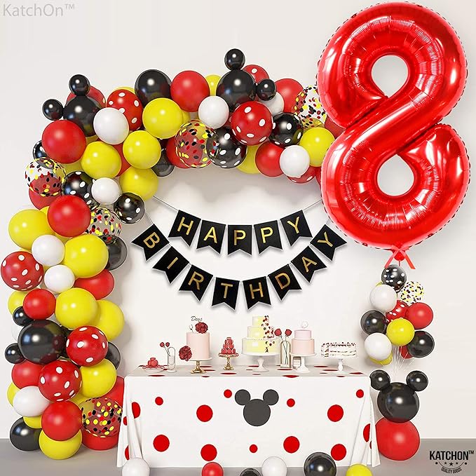 KatchOn, Giant, Red 8 Balloon Number - 40 Inch | Number 8 Balloon, 8th Birthday Decoration Boy | 8 Year Old Balloon, 8 Year Old Birthday Decorations | Number Balloons for Anniversary Decorations