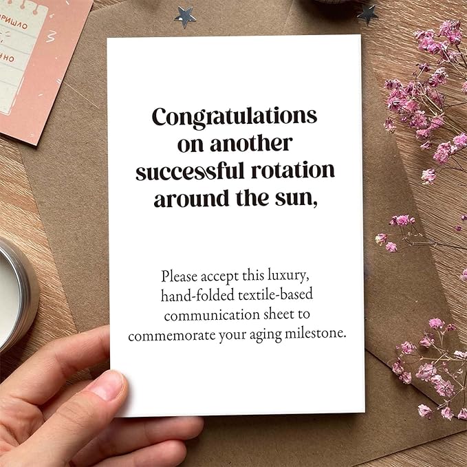 Funny Astronomy Birthday Card for Woman Man, Snarky Getting Older Birthday Card for Science Lover, Humorous Bday Gift for 40th 50th 60th