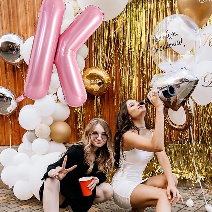 TONIFUL 40 Inch Large Pink Letter K Balloons Giant Foil Mylar Alphabet Balloon for Birthday Party Anniversary Baby Shower Wedding Supplies Decorations